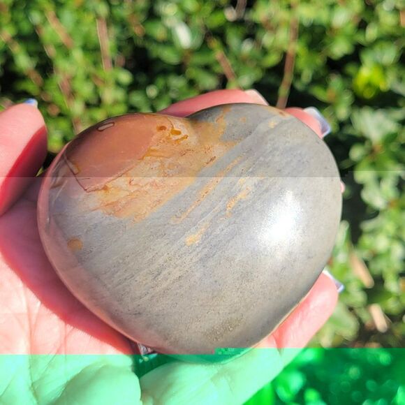Polychrome Jasper Gemstone Heart - Picture 2 of 3